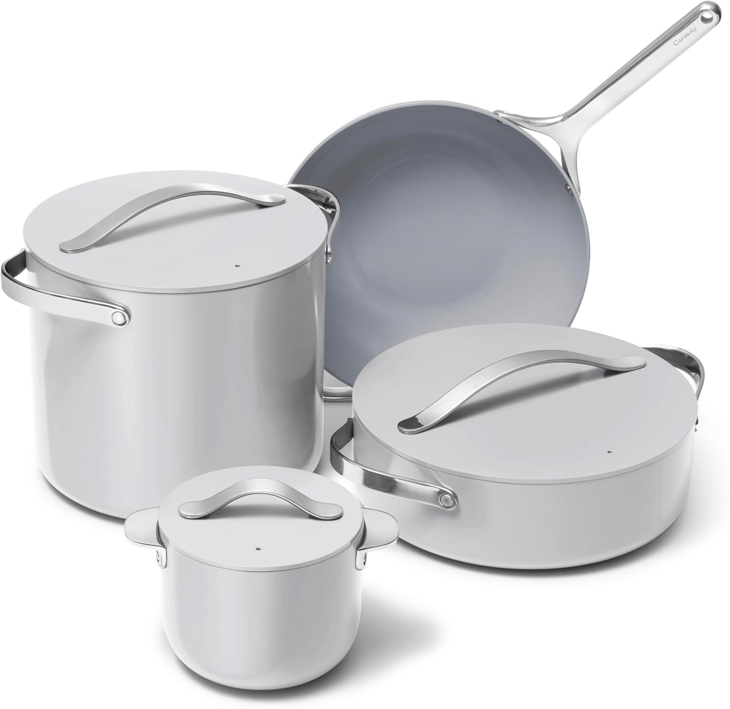 Gray Stainless Steel Non-Stick 4-Piece Cookware Set