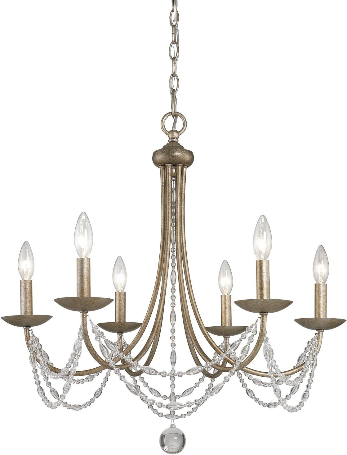 Golden Lighting Mirabella 6-Light Chandelier in Golden Aura