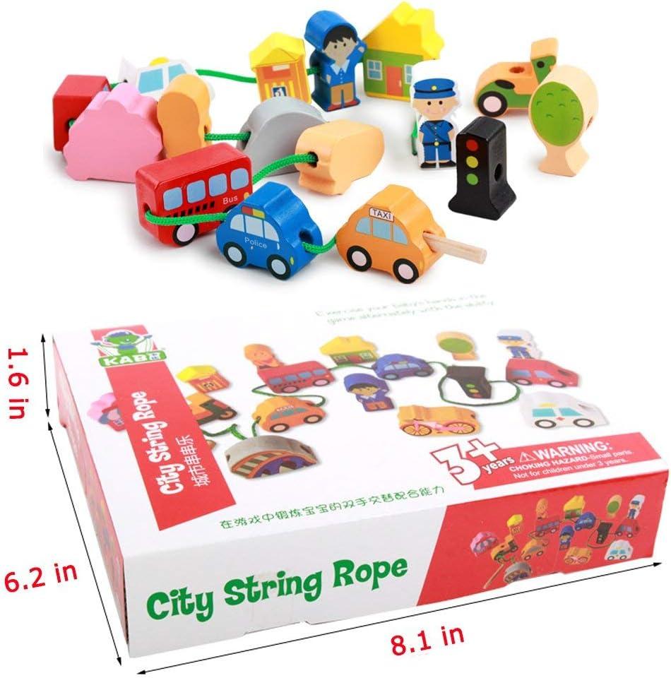 Wooden Educational Toys Wooden Shape Color Sorting Preschool Stacking Blocks Toddler Puzzles Toys Early Childhood Development Toys for Fine Motor Skills Birthday Gifts for Boys and Girls ((16 Pieces))