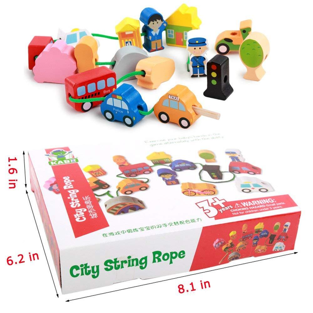 Wooden Educational Toys Wooden Shape Color Sorting Preschool Stacking Blocks Toddler Puzzles Toys Early Childhood Development Toys for Fine Motor Skills Birthday Gifts for Boys and Girls ((16 Pieces))