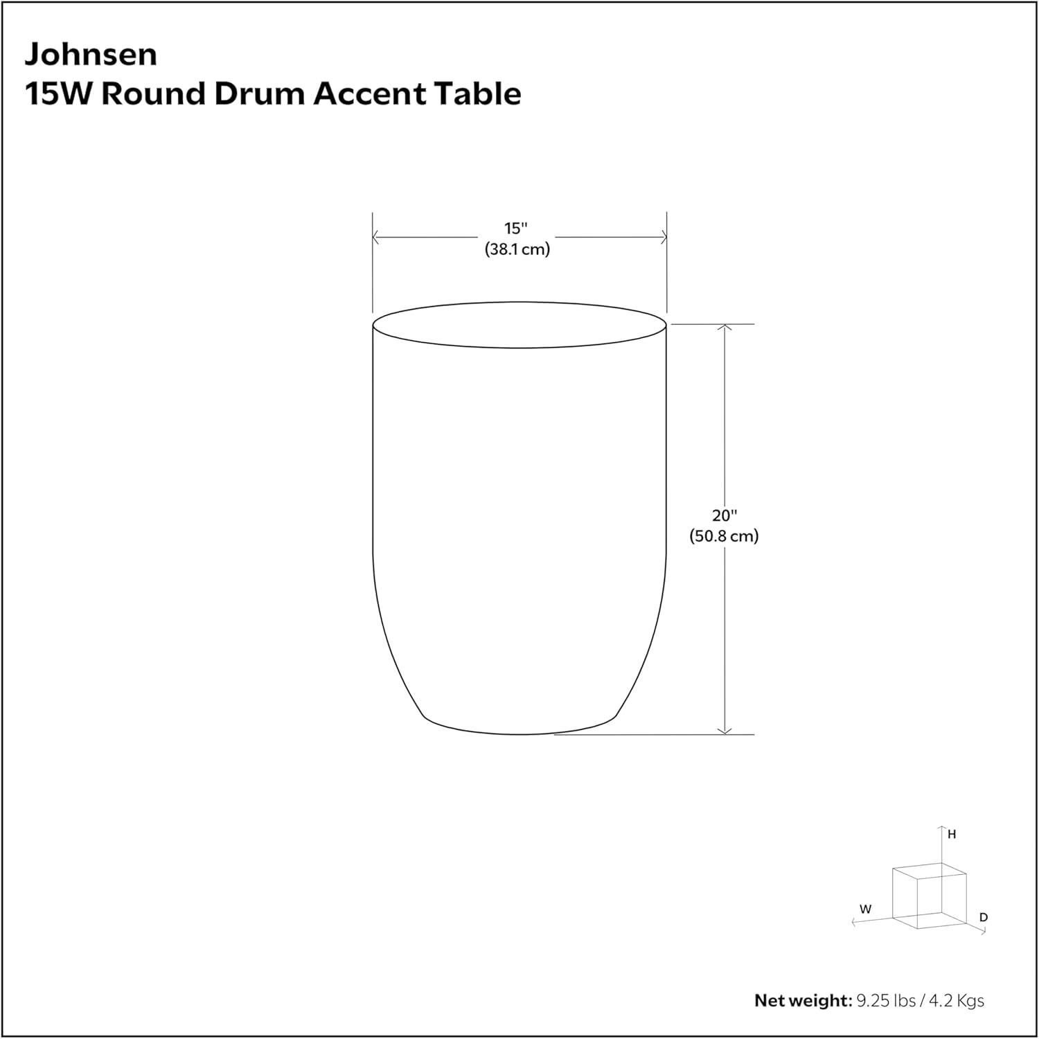 Simpli Home 15"W Metal Boho End Table with Drum Design and Textured Finish, Assembled