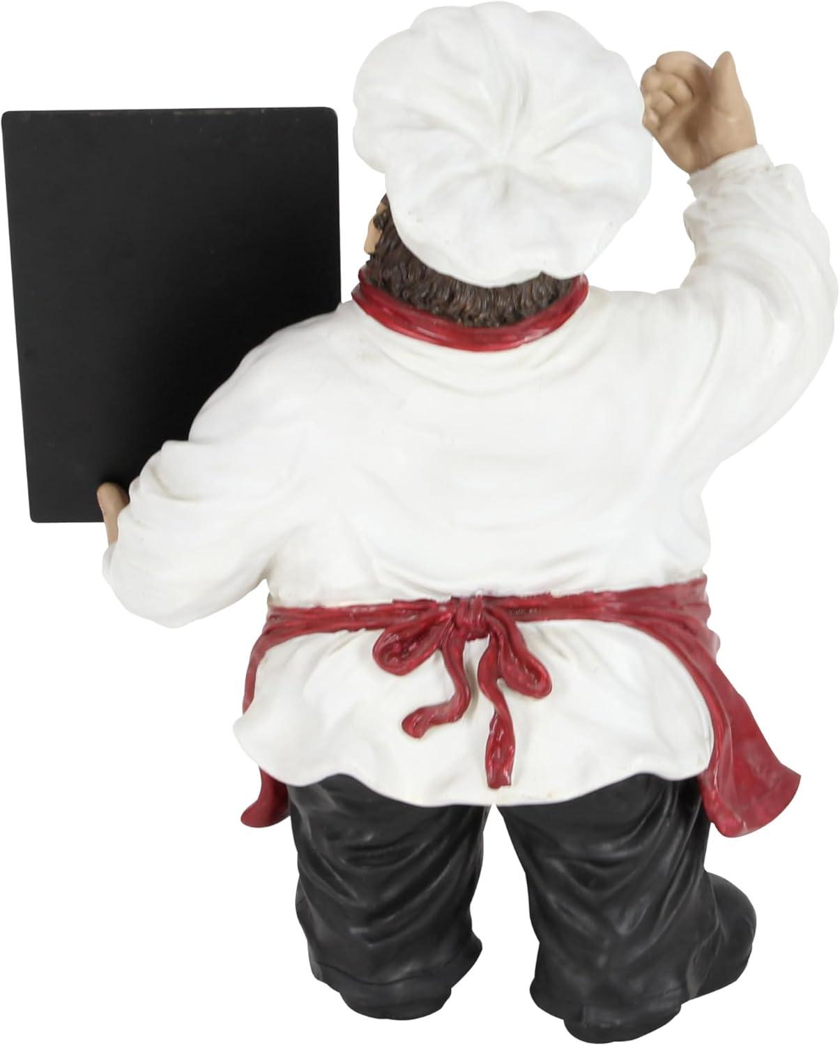 15" x 19" Multi Colored Polystone Chef Sculpture with Chalkboard, by DecMode