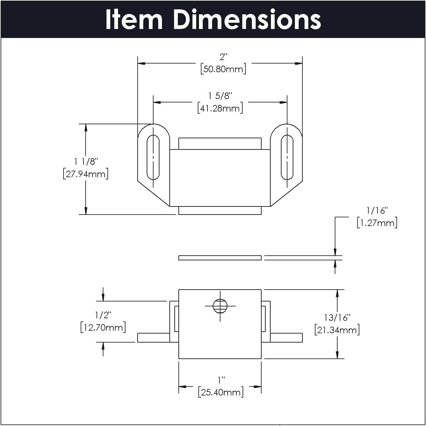 White Magnetic Cabinet Door Catch with Steel Plate