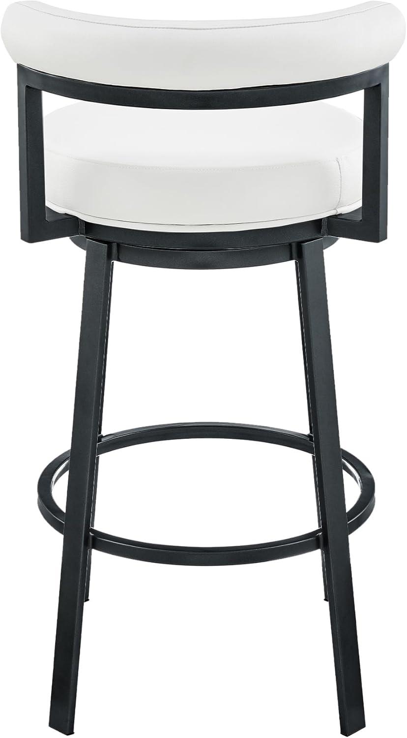 Armen Living Indoor Natya Swivel Counter or Bar Stool in Mocha Finish with Brown Faux Leather