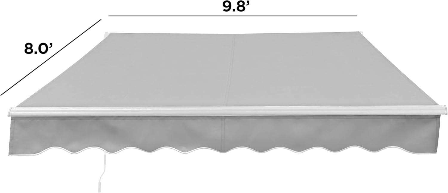 Motorized Retractable White Frame Patio Awning