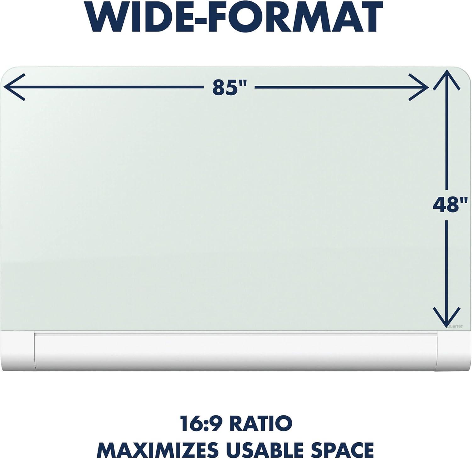 50'' White Magnetic Tempered Glass Dry Erase Board