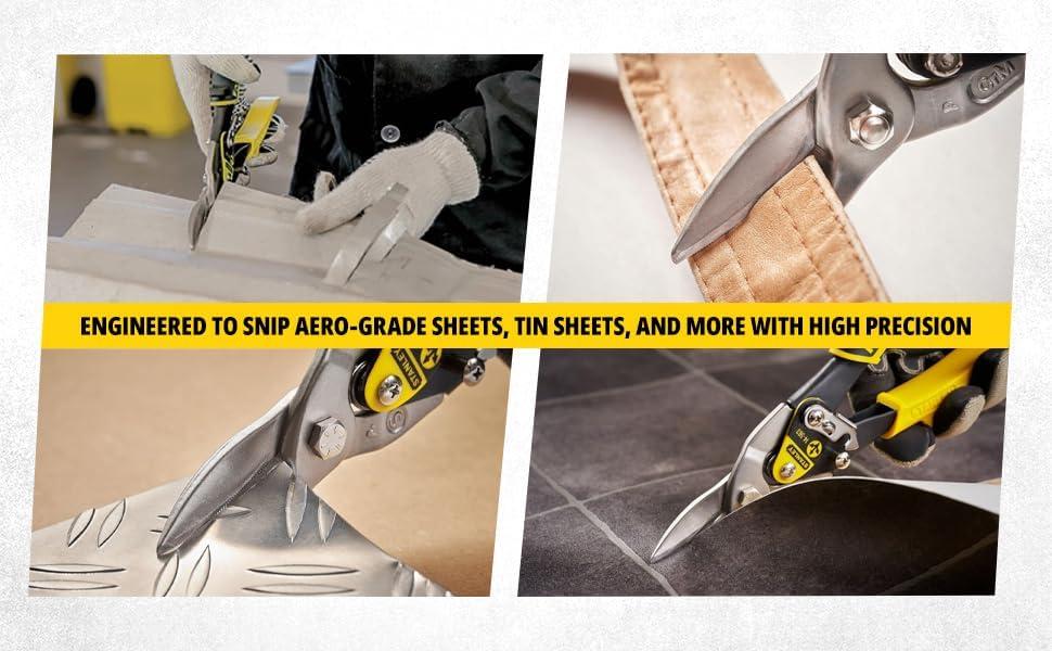 STANLEY - Yellow Aviation Snips Straight Cut 250mm (10in)