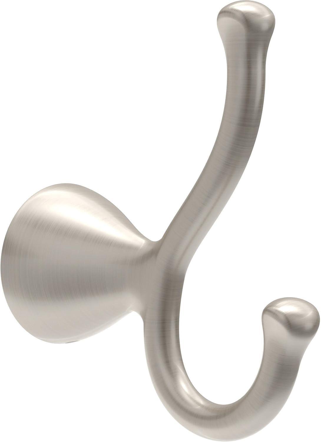 Brushed Nickel Double Towel Hook with Spotshield Technology