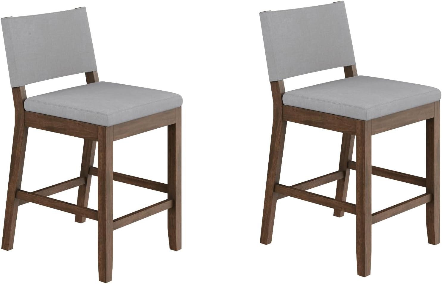 Nathan James Linus Set of 2 Counter Height Barstools Gray