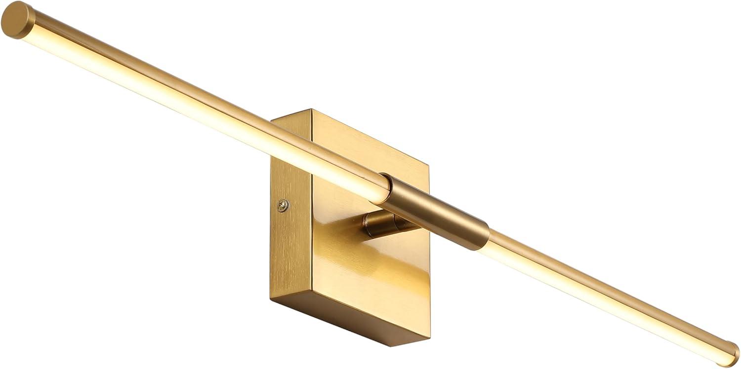 JONATHAN Y Makena 28" Modern Minimalist Dimmable Integrated LED Metal Wall Sconce, Brass Gold