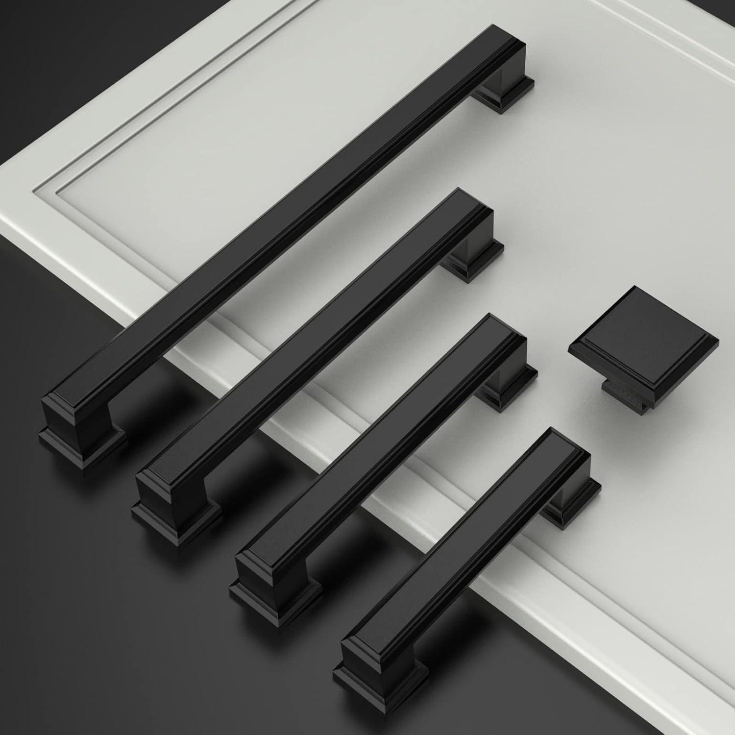 10-Inch Matte Black Modern Cabinet Bar Pulls with Mounting Hardware