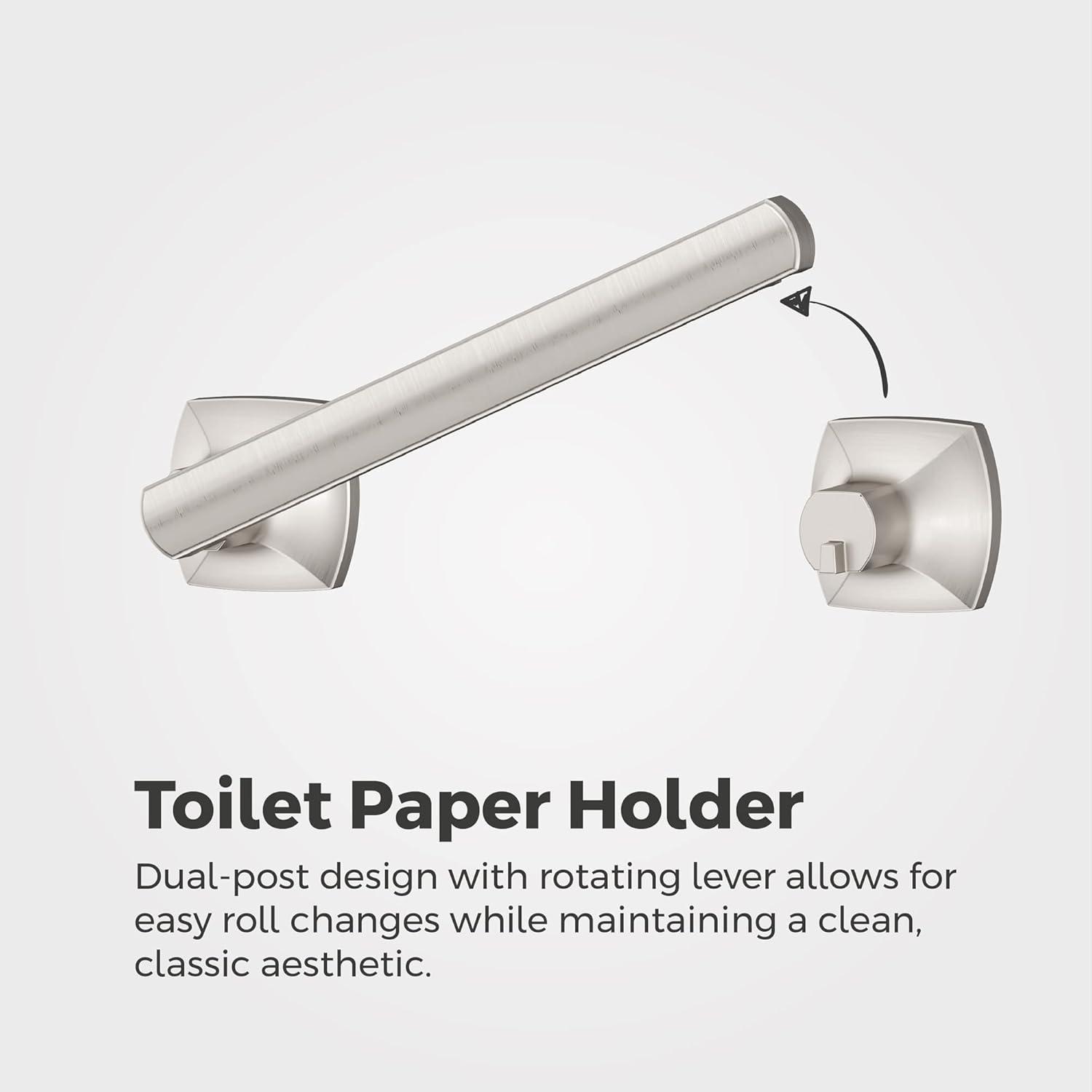 Brushed Nickel Wall-Mounted Pivoting Toilet Paper Holder