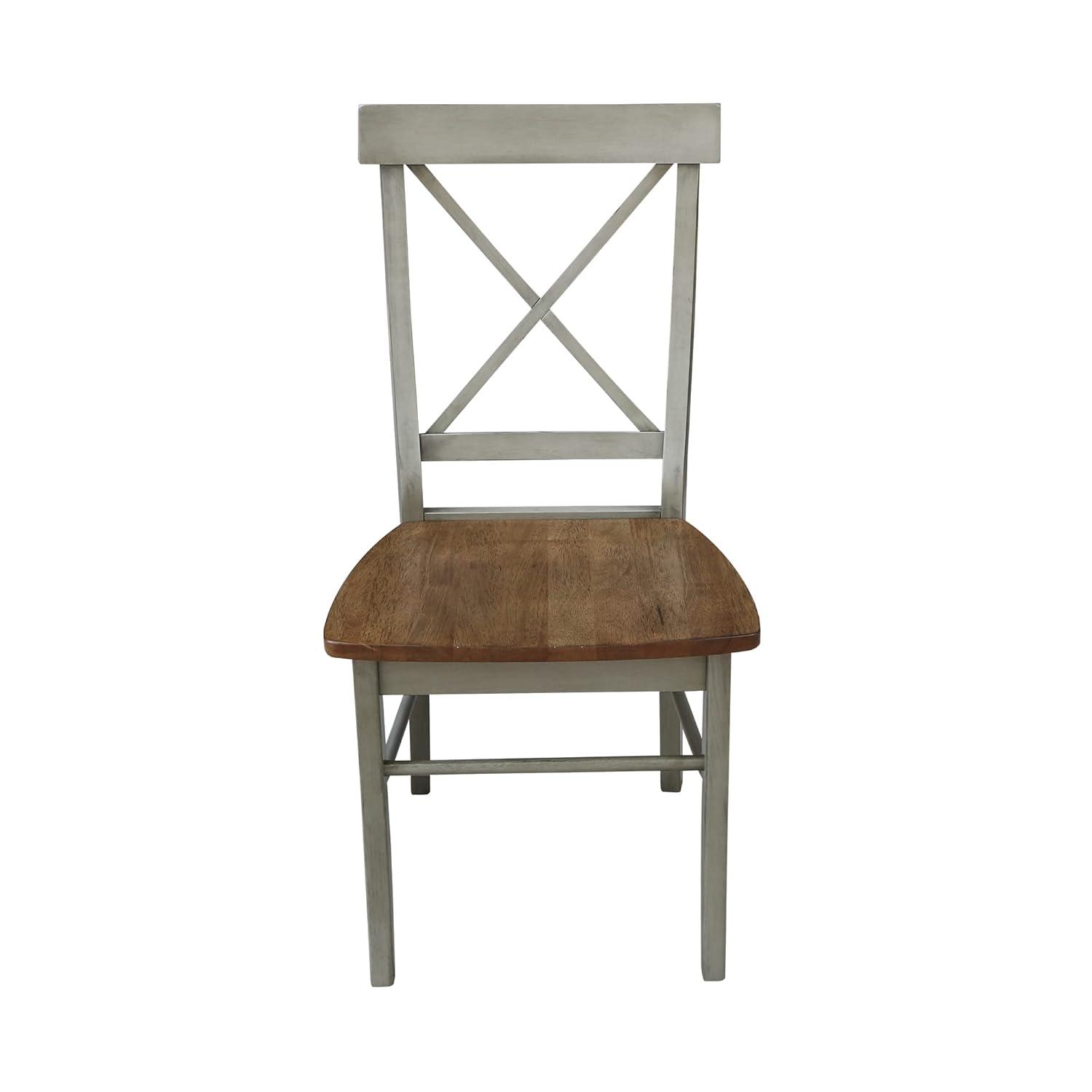 Elegant White Parawood High Cross Back Chair, Set of 2
