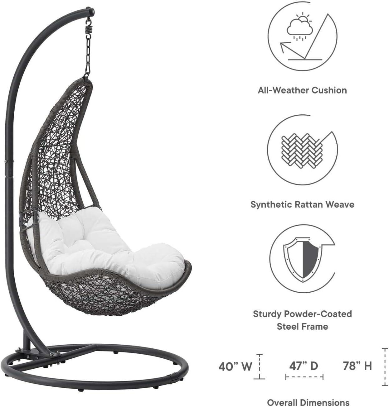 Modway Abate Wicker Rattan Outdoor Patio Swing Chair