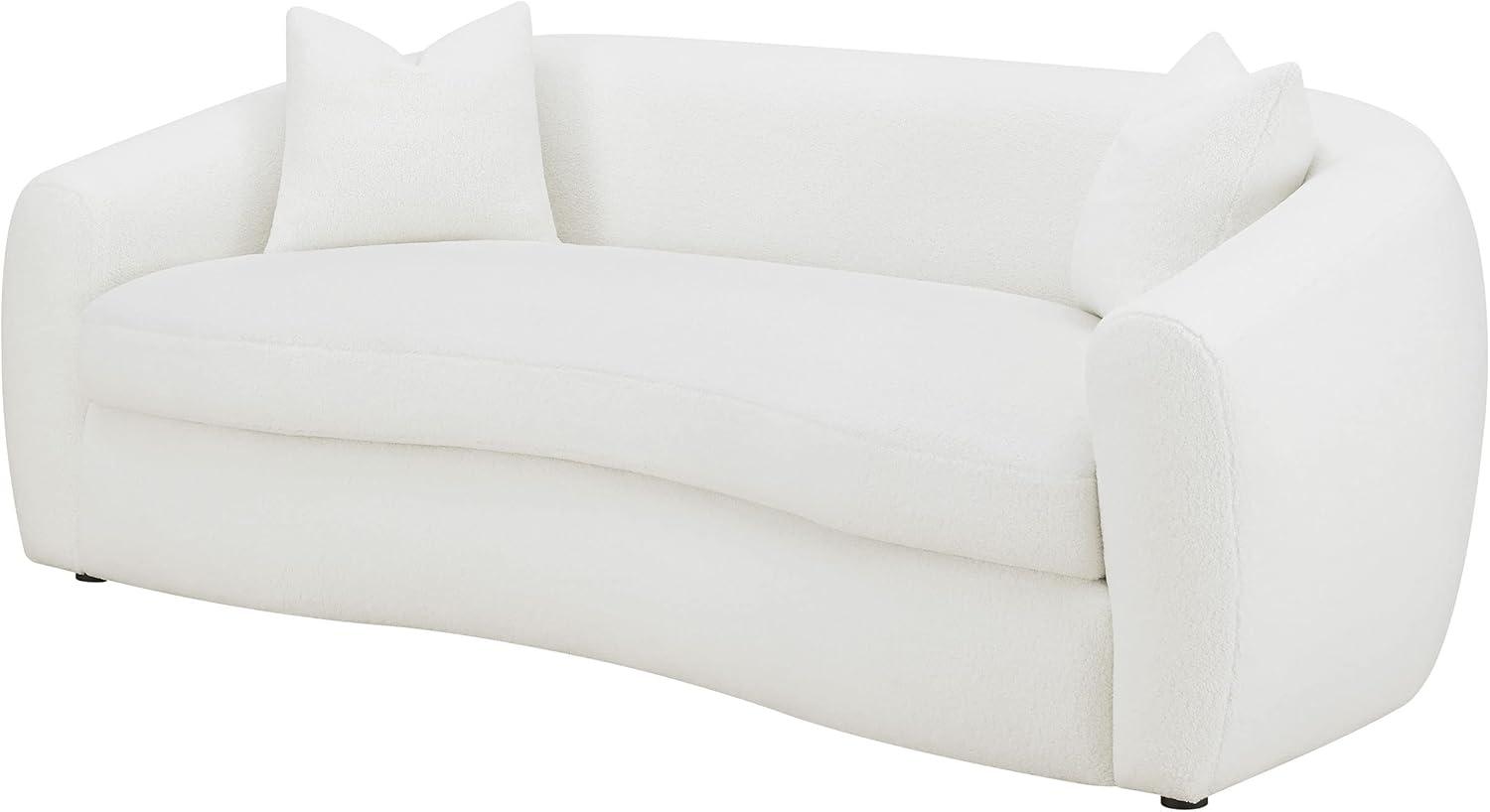 Coaster Isabella Modern Fabric Upholstered Tight Back Sofa White