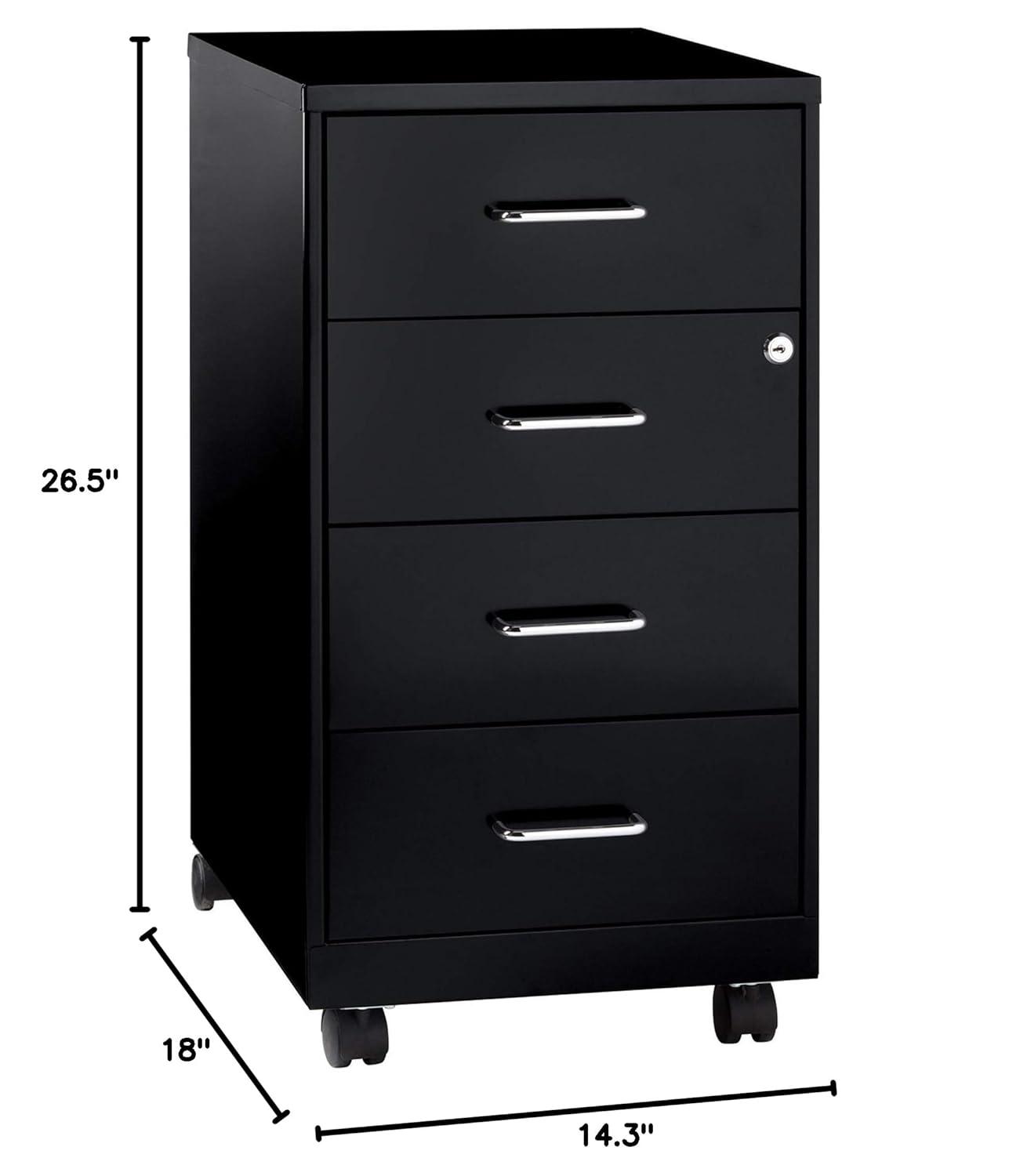 Inbox Zero Onetta 4-Drawer Mobile Vertical Filing Cabinet