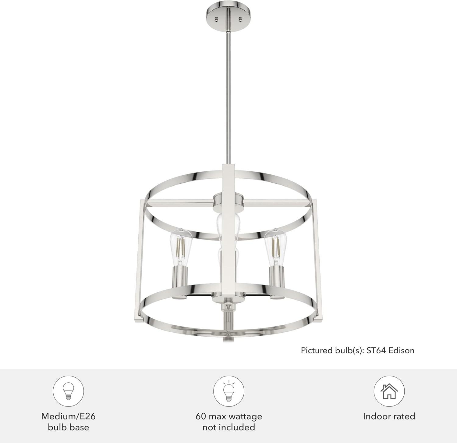 Hunter Fan 4 Modern Polished Nickel Cage Chandeliers