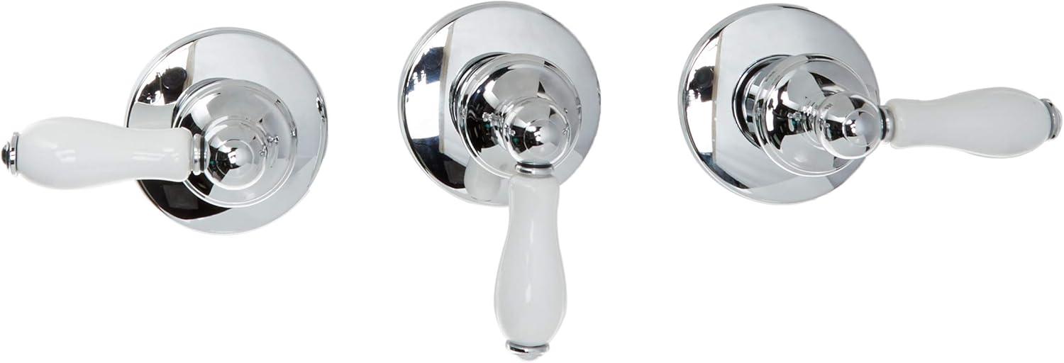 Polished Chrome and Porcelain Lever Shower Handle Kit