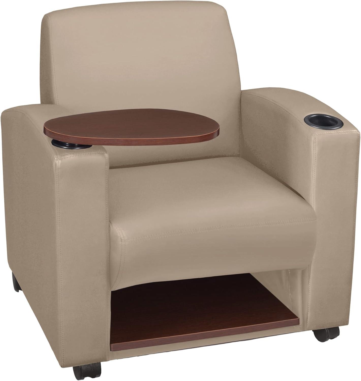 Nova Swivel Tablet Arm Chair with Storage in Black and Java