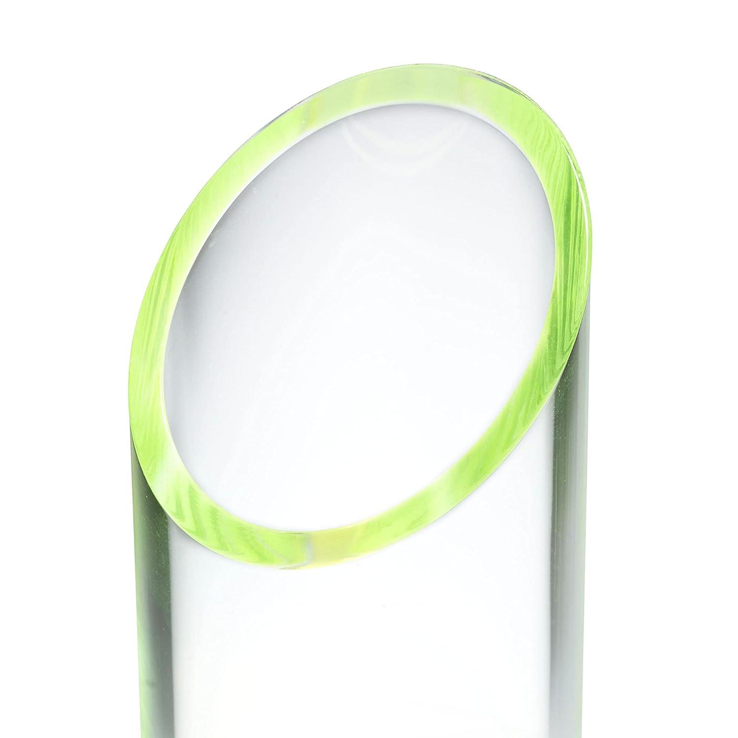 OfficeGoods Acrylic Pen and Pencil Holder with Neon Green Accents Home Office Desk Accessories