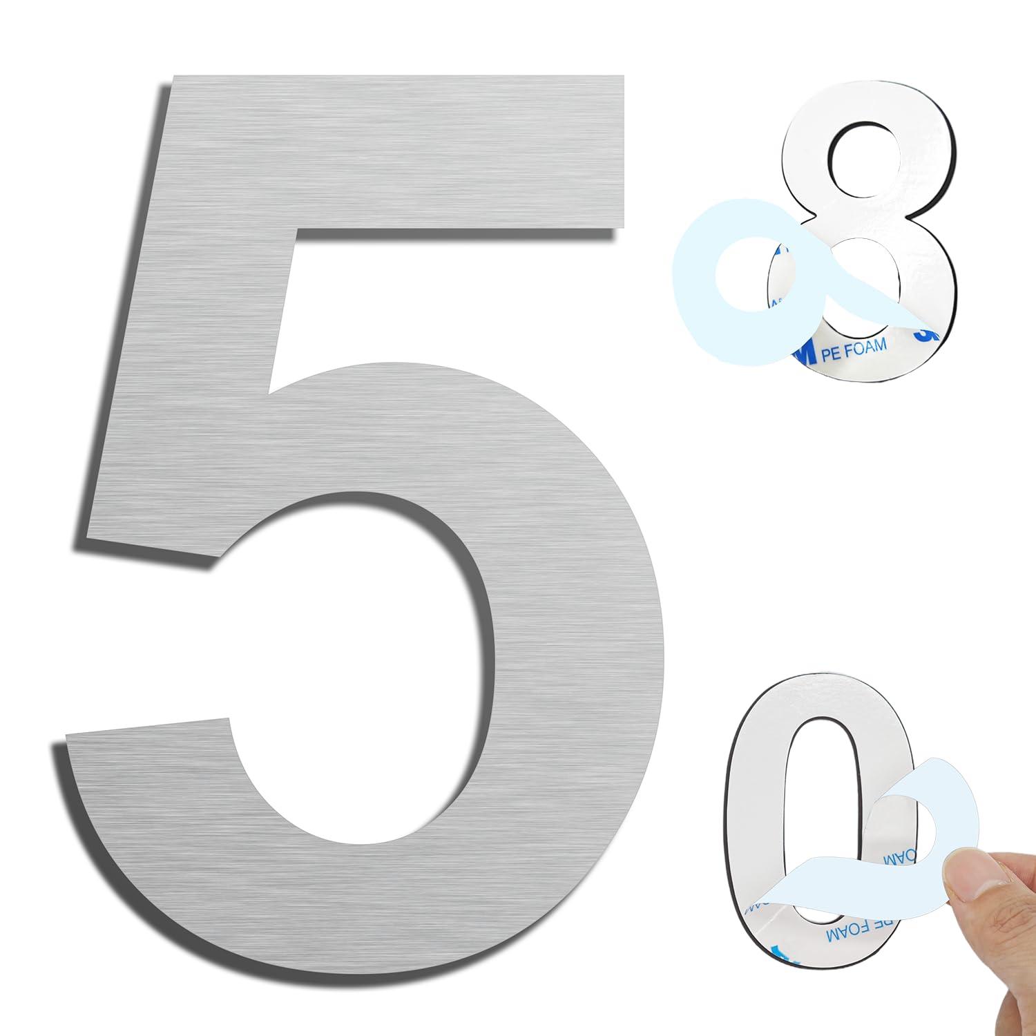 Barton Barton 6-Inch Floating Mount Steel House Number for Address Sign (Black)