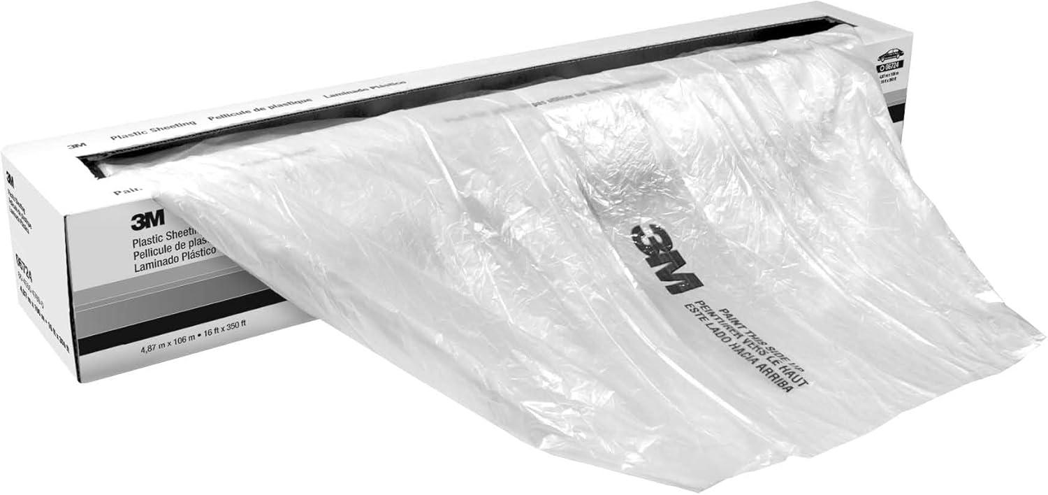 3M Clear High Density Plastic Sheeting, 12 ft x 400 ft