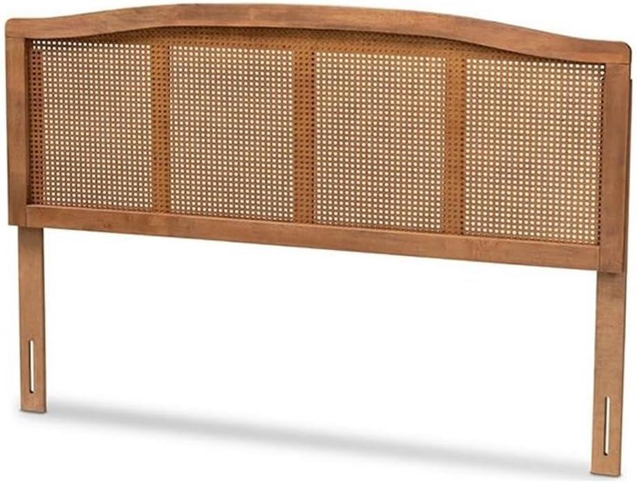 Bayou Breeze Amid a mid-century modern design, Auren's queen size headboard is crafted of wood, synthetic rattan, and ash walnut finished