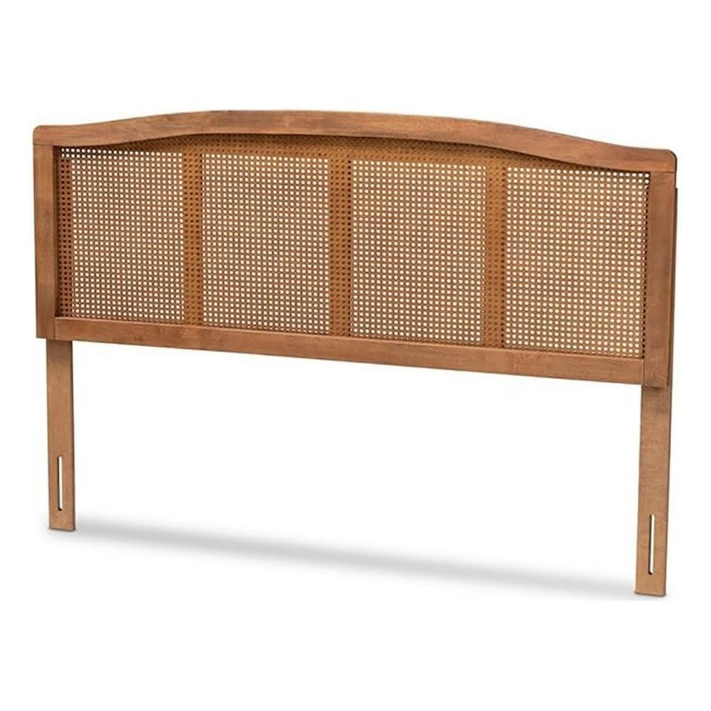 Bayou Breeze Amid a mid-century modern design, Auren's queen size headboard is crafted of wood, synthetic rattan, and ash walnut finished
