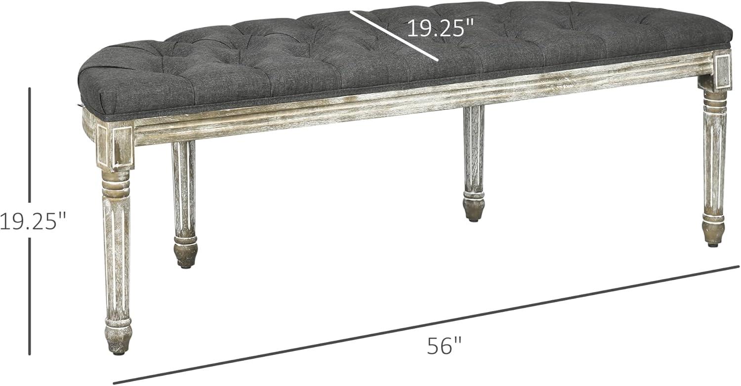 HomCom Upholstered & Tufted Bench, Grey