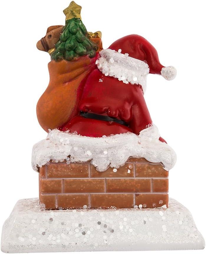 Kurt Adler Resin Santa with Gift Box Stocking Holder, 6.5-Inch