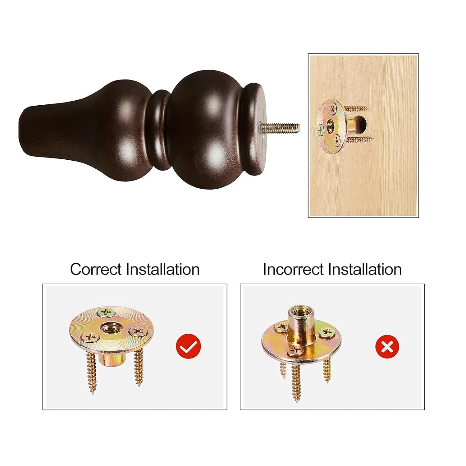 Wood Furniture Legs 8 inch Sofa Legs Pack of 4,Round Couch Legs Espresso Mid Century Chair feet Replacement,Sofa Replacement Parts