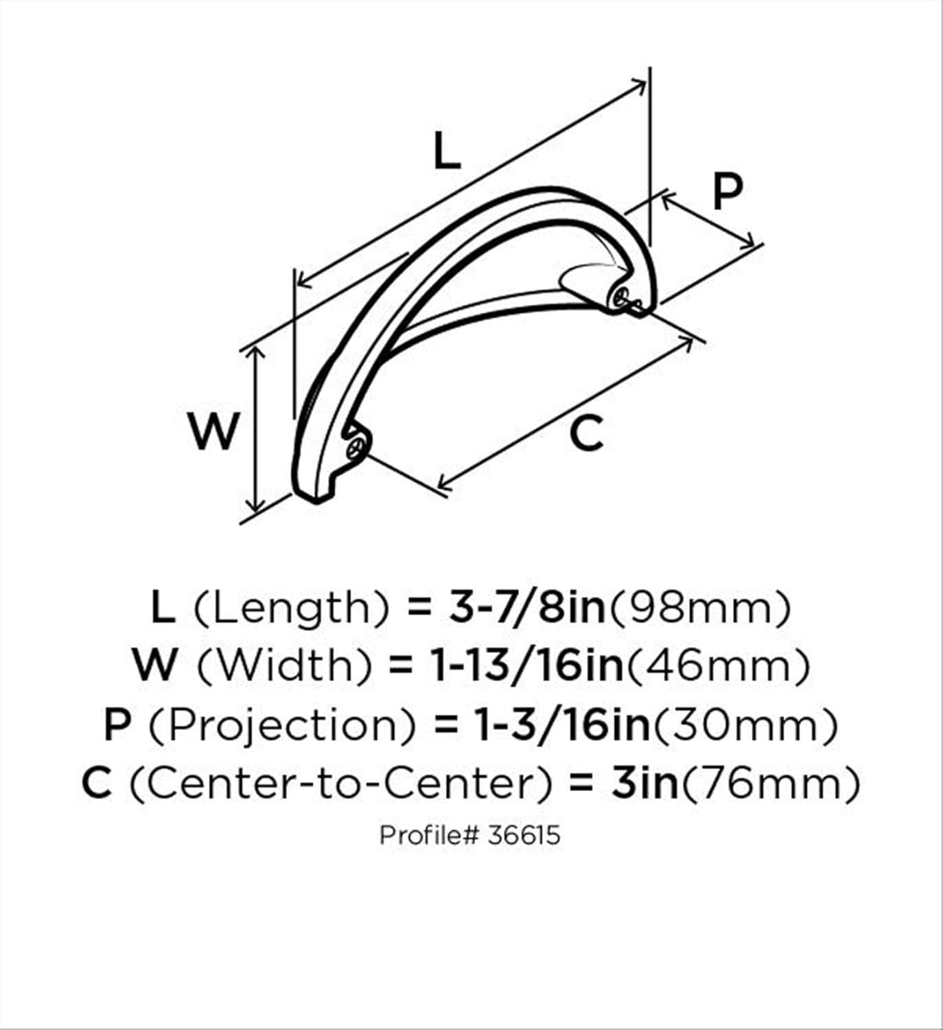 Sea Grass 3" Center to Center Arch Pull