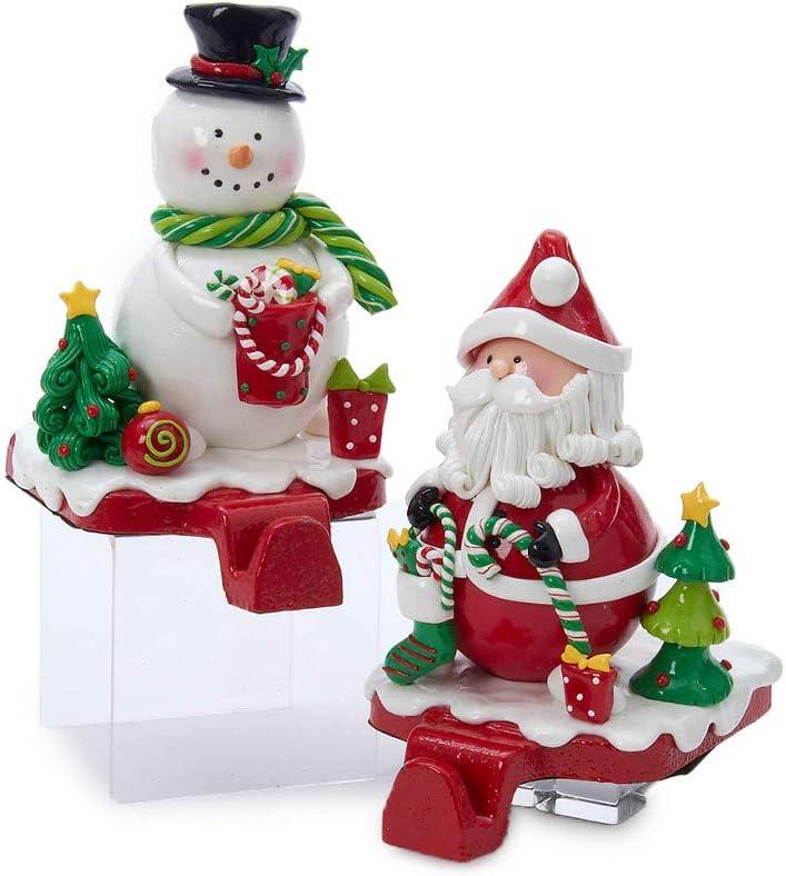 Festive Claydough Santa and Snowman Stocking Hangers Set