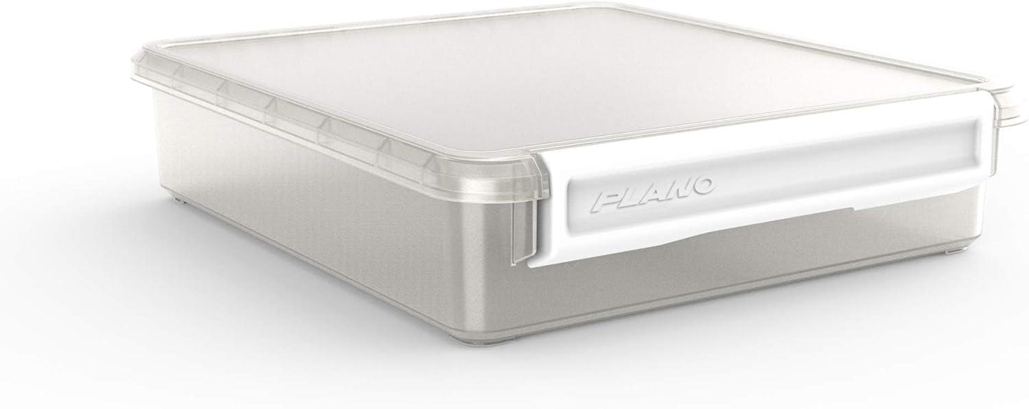 Clear Plastic Cubby Storage Box with White Latch