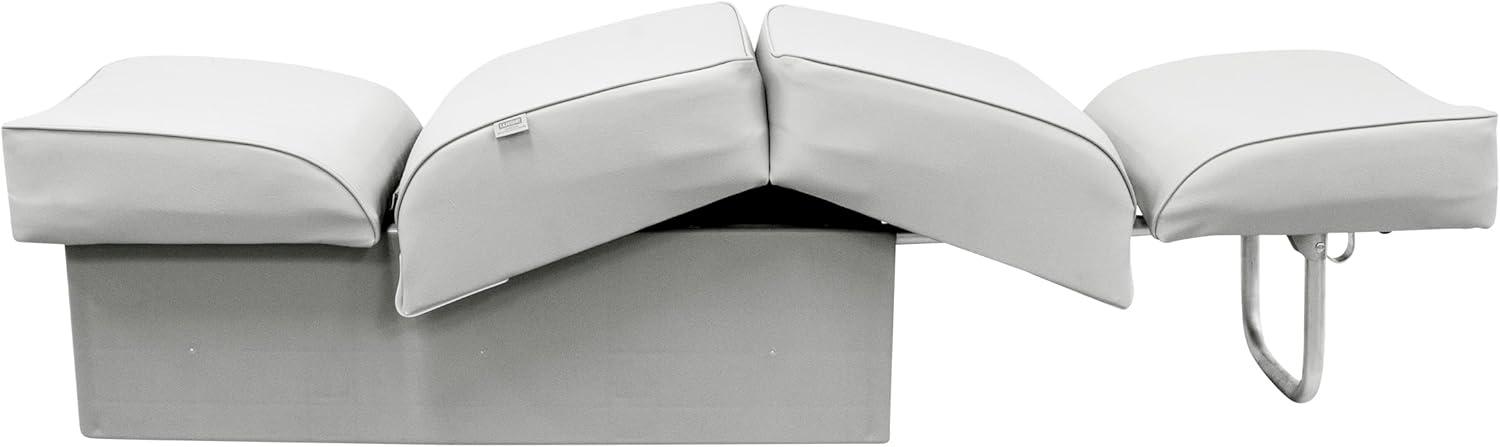 White Marine Grade Vinyl Lounge Seat with Storage