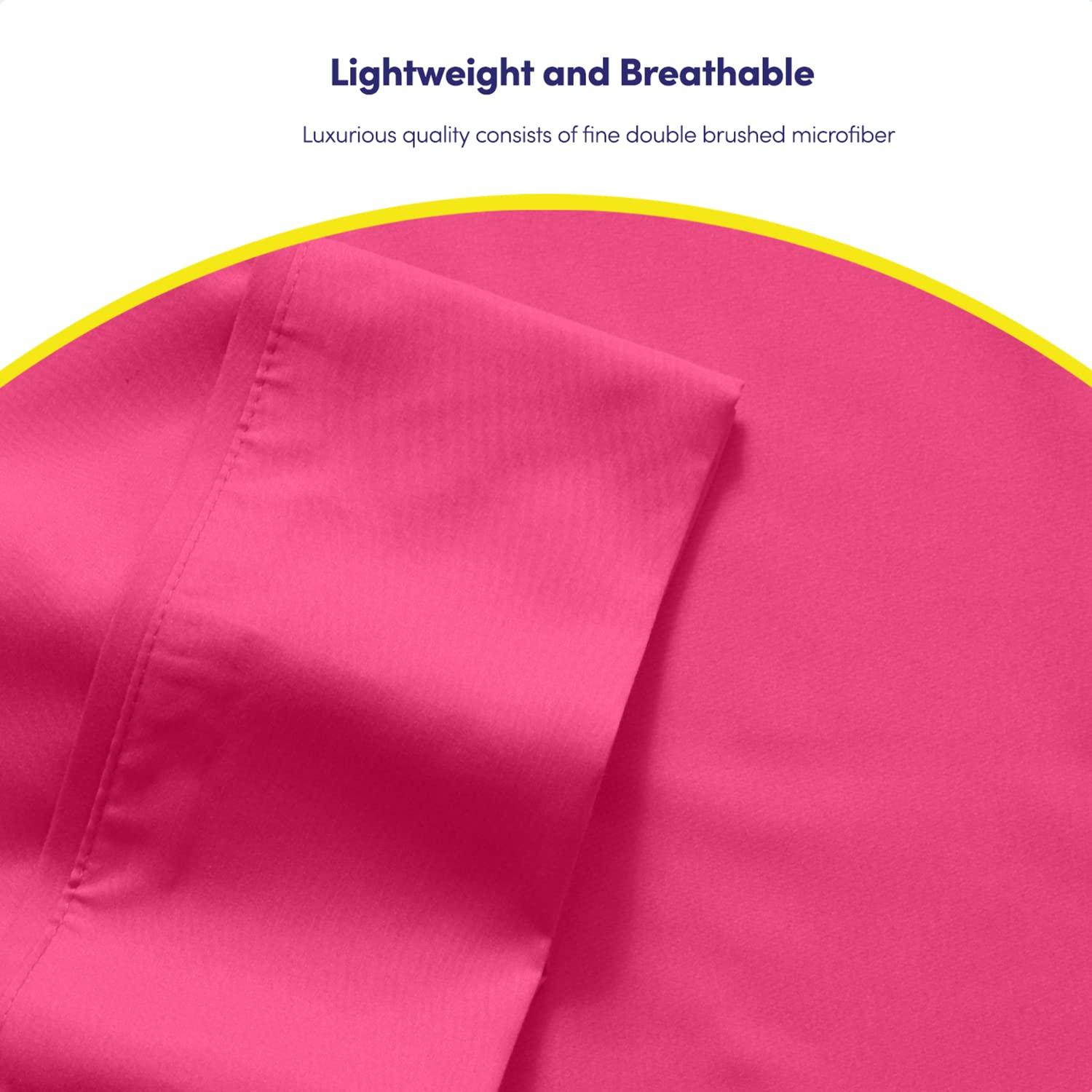 4 Piece Sheet Set, Ultra Soft 1800 Series Collection - King, Fuchsia