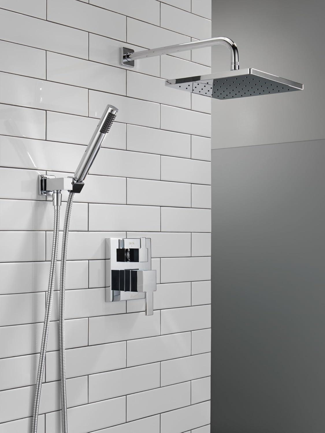 Modern Raincan Square Shower System, Rain Shower Head with Handheld Spray, Shower Faucet Set