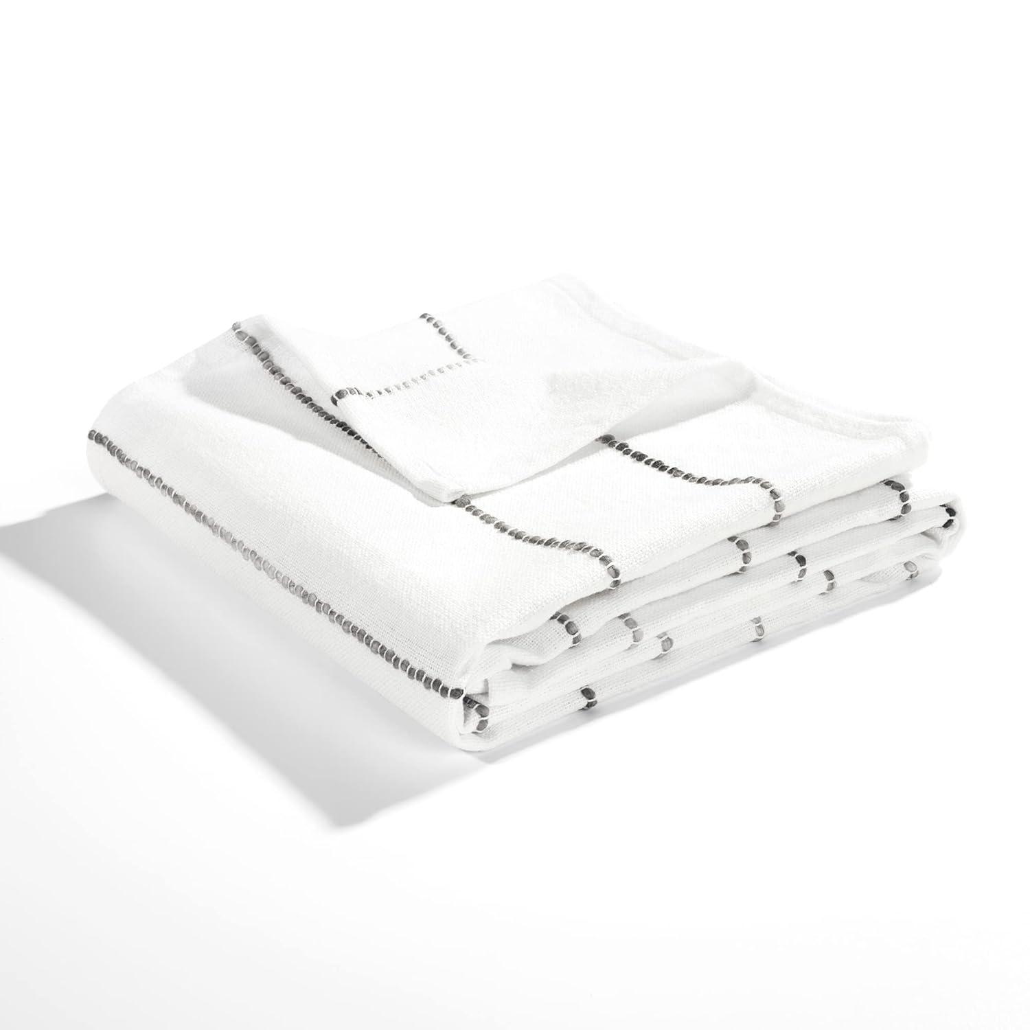 Ombre Stripe Yarn Dyed Cotton Throw Gray/Multi Single 50X60