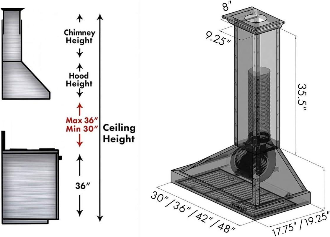 ZLINE 36 in. Convertible Vent Designer Series Wall Mount Range Hood (KB2-BCXXX-36)