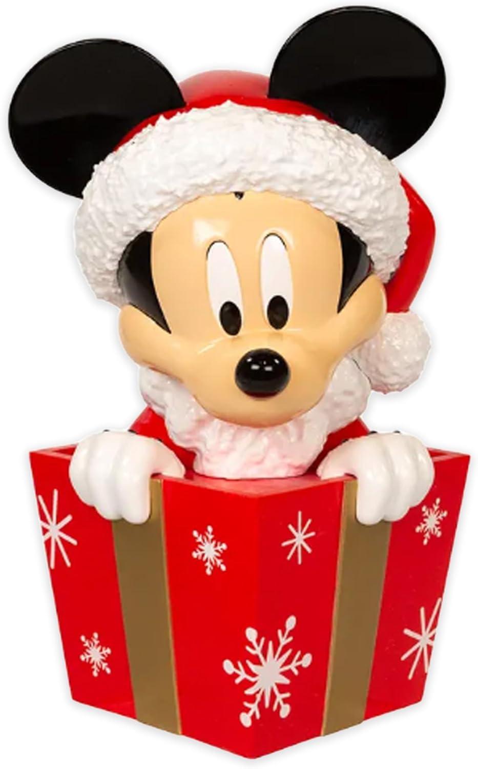 8-Inch Un-Lit Mickey Mouse in Santa Outfit Tree Topper