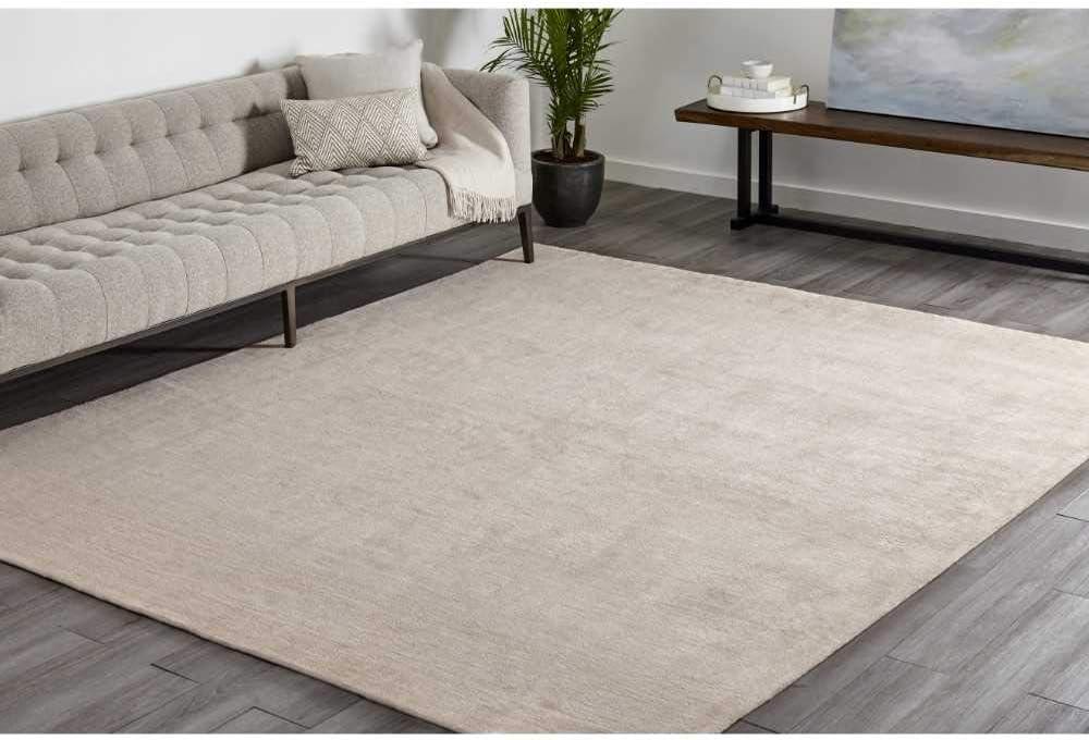 Solo Rugs Knotted, 5' x 8' Lodhi Contemporary Solid Hand Loomed Area Rug, Sepia