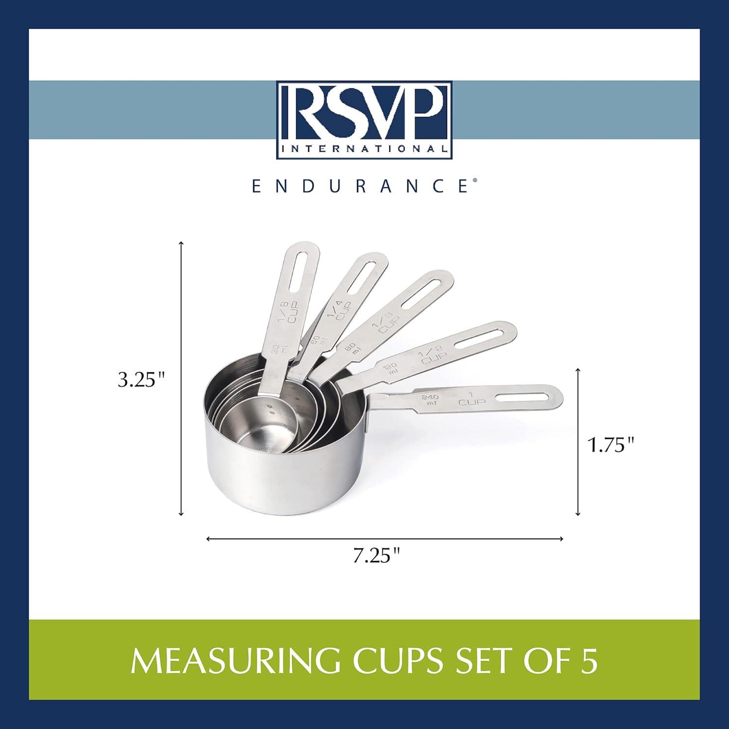 Stainless Steel 5-Piece Measuring Cup Set with Long Handles