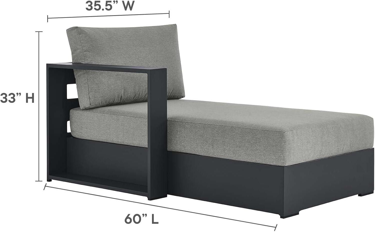 Tahoe Gray Aluminum Outdoor Sectional Sofa with Cushions