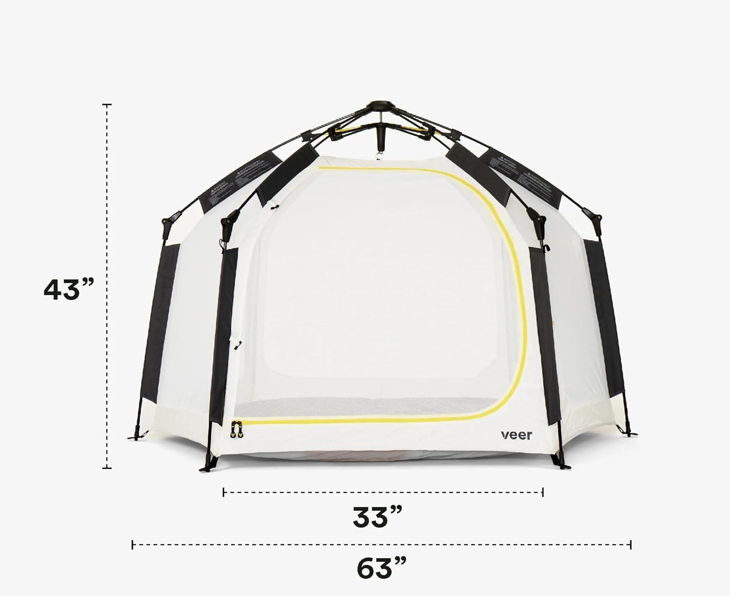 White Portable Pop-Up Play Yard with Carry Bag