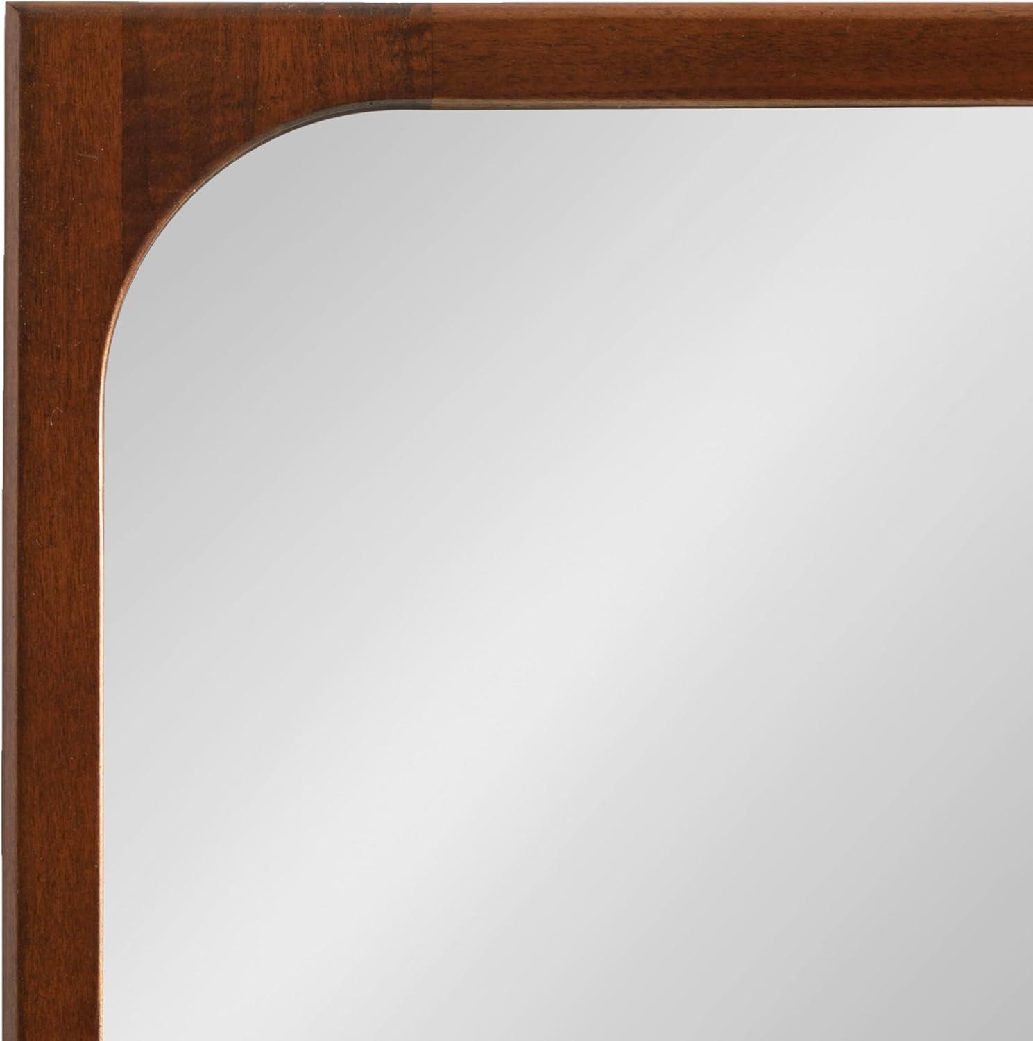 Kate & Laurel All Things Decor 24"x36" Kenai Framed Wall Mirror Walnut Brown: Modern Rectangular Design, No Assembly Required