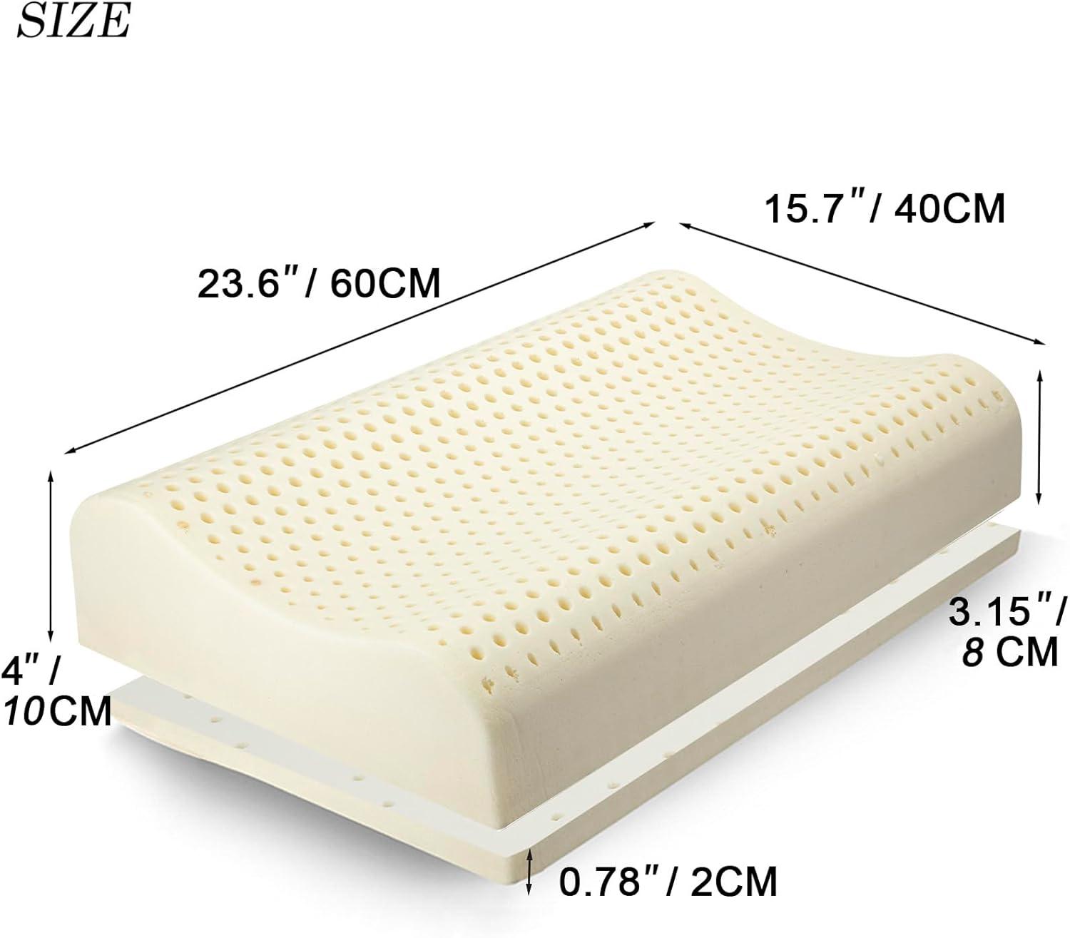TALATEX 100% Natural Premium Latex Pillow, Adjustable Orthordic Ergonomic Dunlop Pillow Helps Relieve Pressure, Neck and Shoulder Pain, Perfect Package Best Gift