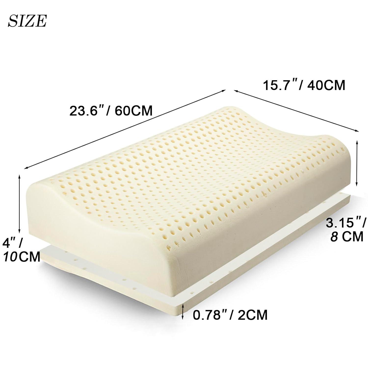 TALATEX 100% Natural Premium Latex Pillow, Adjustable Orthordic Ergonomic Dunlop Pillow Helps Relieve Pressure, Neck and Shoulder Pain, Perfect Package Best Gift