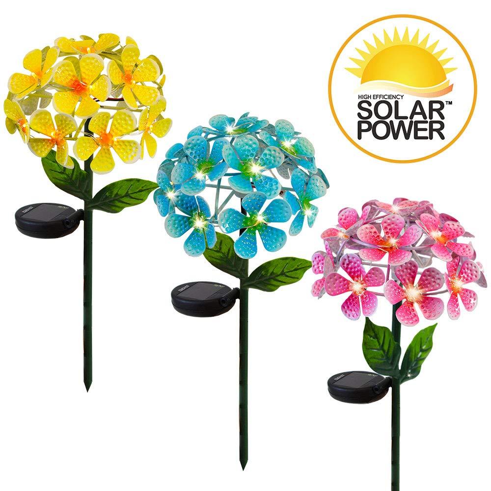 Solar Powered LED Metal Flower Garden Stake Light (Set of 2)