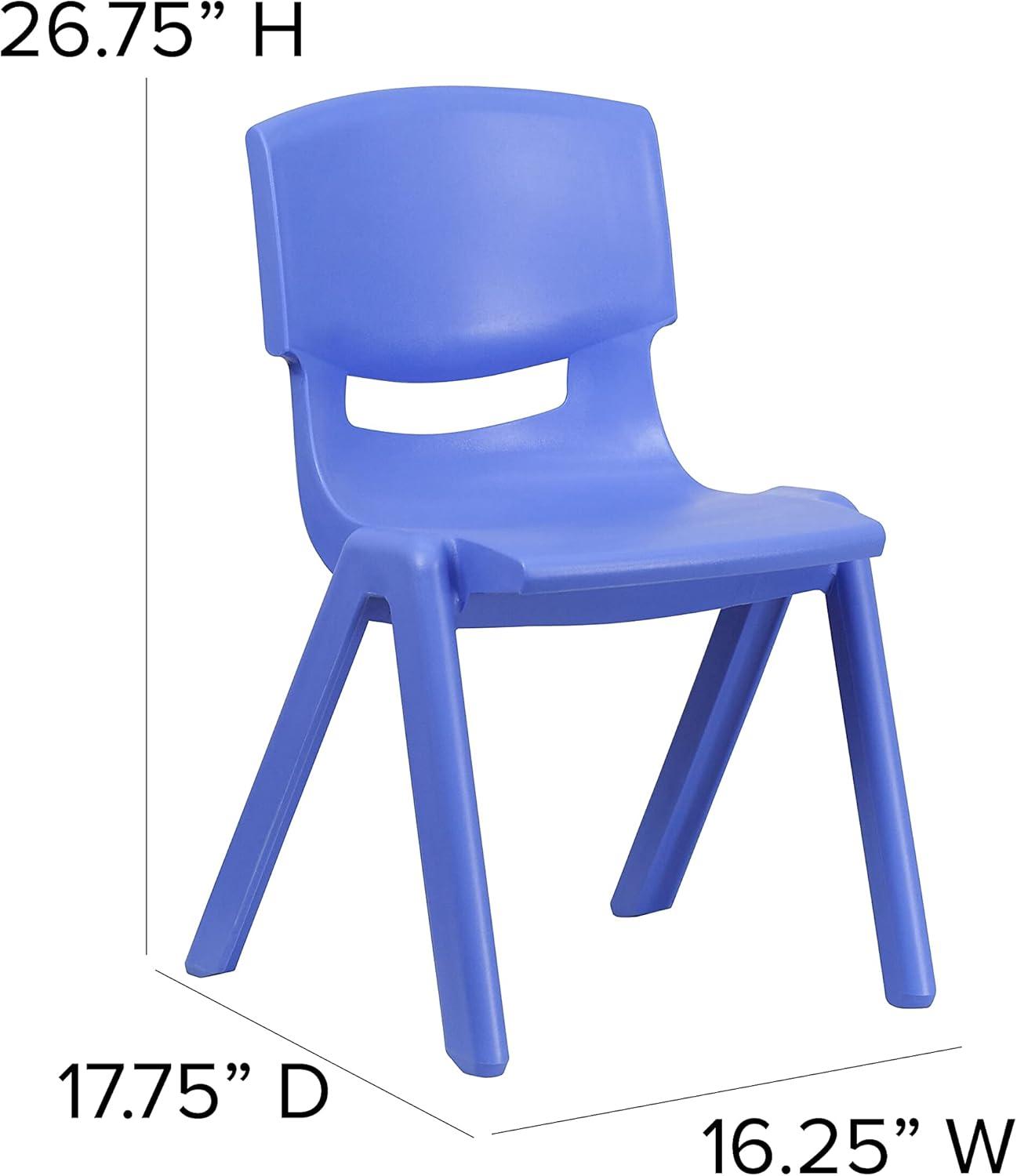 Flash Furniture Goddard Plastic Stack School Chair with Seat, 3rd-7th School Chair (Set of 4)