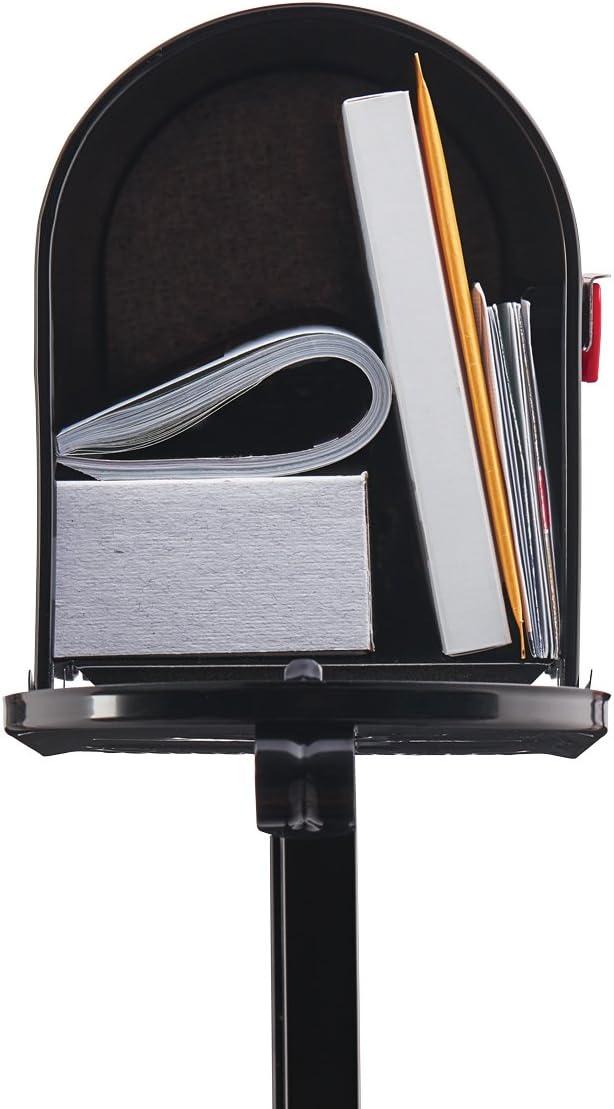 Architectural Mailboxes Mailbox To Go Galvanized Steel, Medium, Mailbox and Post Kit in Black